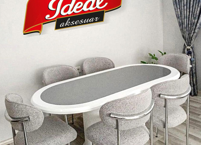 Oval Aynalı Masa Takımı 1