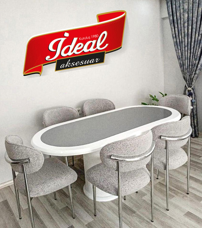 Oval Aynalı Masa Takımı 1